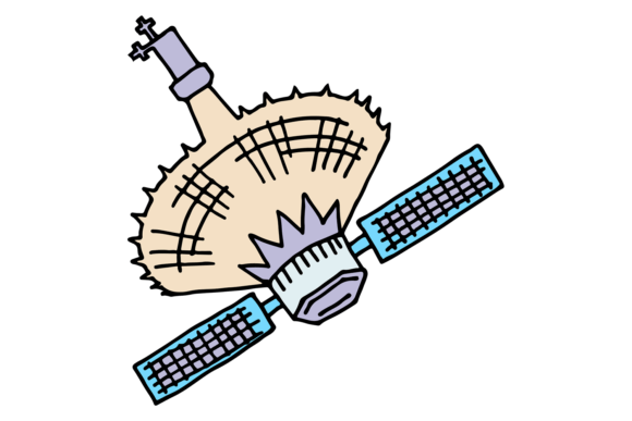 Download Spacecraft Doodle. Planet Satellite. Spa - Space Collection