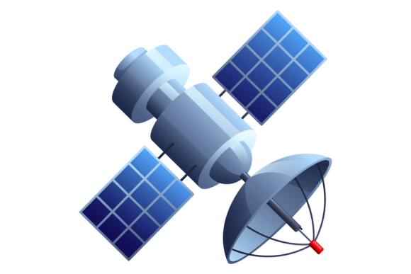 Download Space Satellite Cartoon Icon. Shuttle Wi - Space Collection