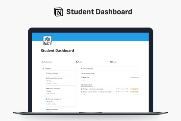 Download Student Dashboard Notion Template - Student Collection