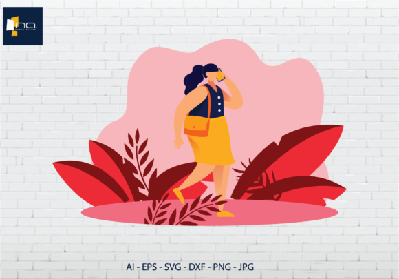 Download Flat Career Woman and Telephone - Career Collection